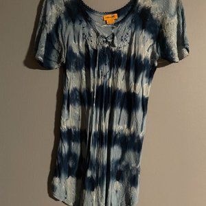 Sakkas Blue Tie Dye Embroidered Tunic